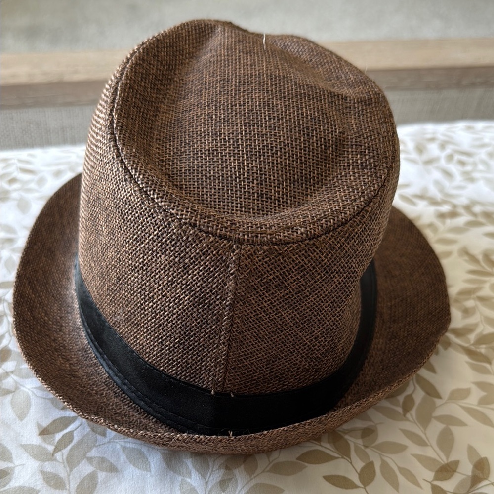 Stylish Brown Fedora Hat with Black Band - Picture 3 of 6
